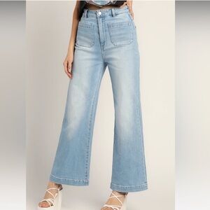 Rolla's Sailor High Rise Wide Leg Jeans Light Wash Denim Size 29